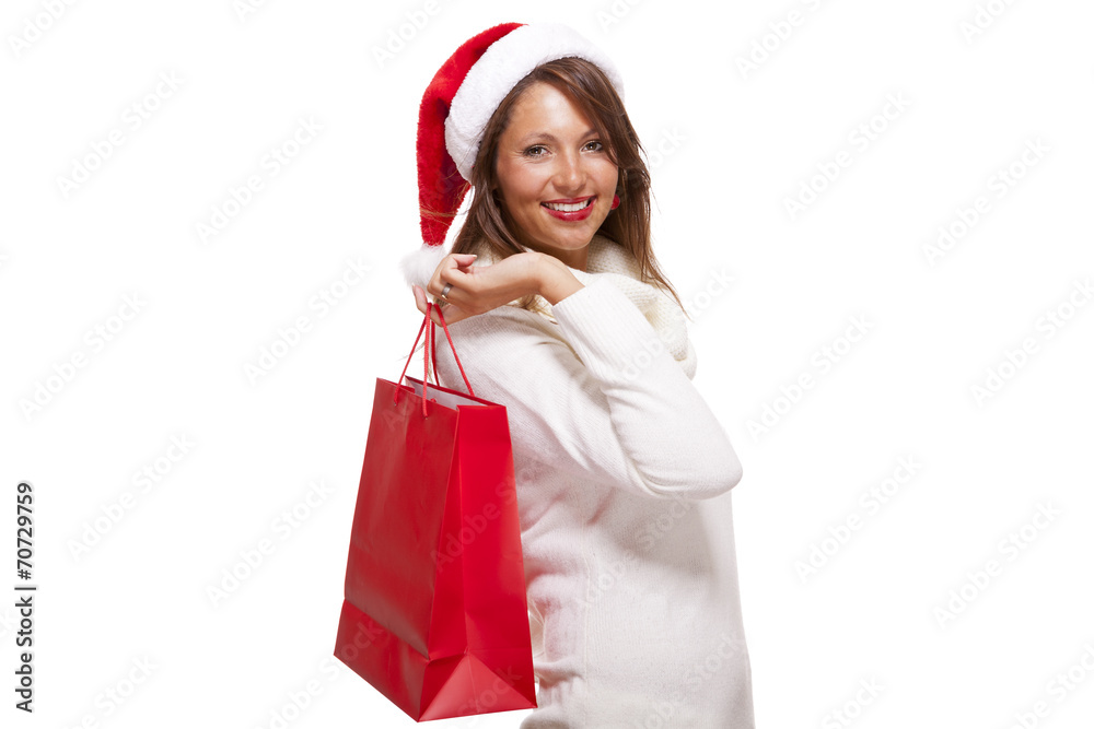 Happy vivacious Christmas shopper Happy vivacious Christmas shopper