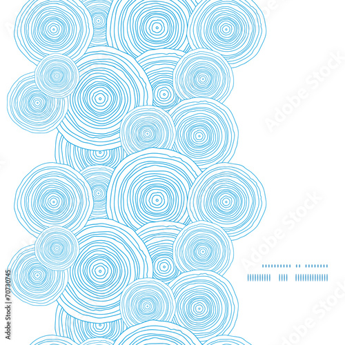 Vector doodle circle water texture vertical frame seamless