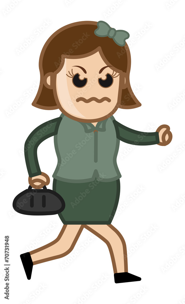 Angry Woman - Vector Cartoon Illustration