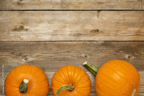Fotografie, Obraz autumn pumpkin on rustic wood