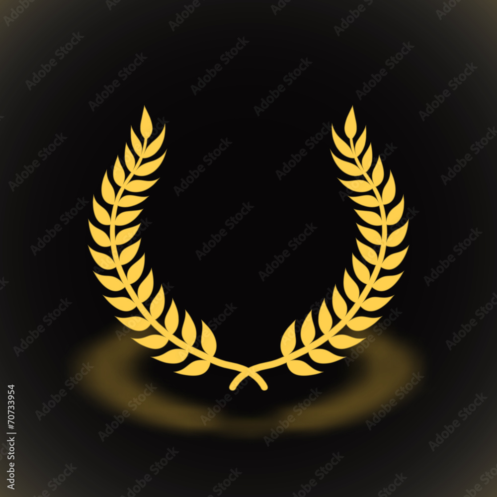 Gold award laurel wreath on black background. Gold award laurel wreath on black background.