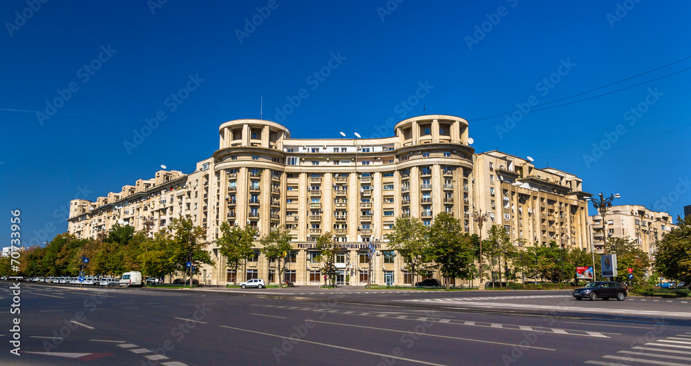 Buildings in the city center of Bucharest, Romania