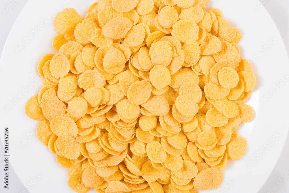 Dish of corn flakes Dish of corn flakes