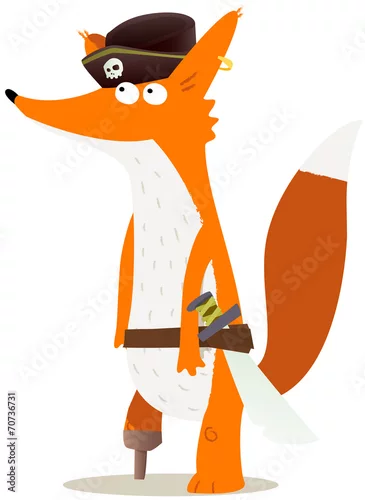 Naklejka na ścianę piracki lis dla dziecka