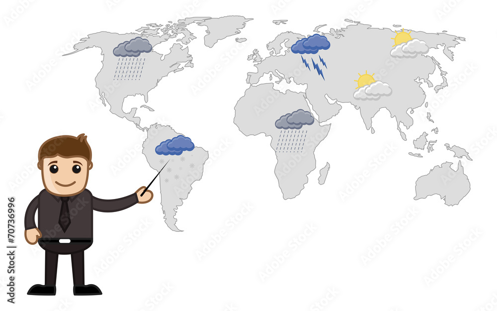 Weather Report - Cartoon Vector Illusatrtion Weather Report - Cartoon Vector Illusatrtion