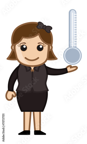 Girl Holding Thermometer