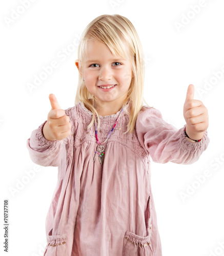 girl with thumbs up