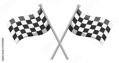 Racing Crossed Flag Vector Cartoon