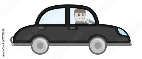 Cartoon Vector - Driving Car