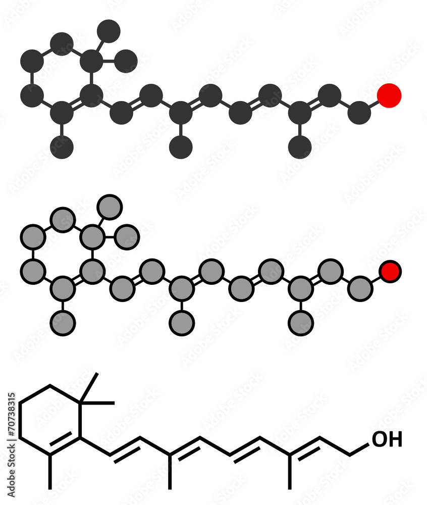 Vitamin K (K1, phylloquinone, phytomenadione) molecule.