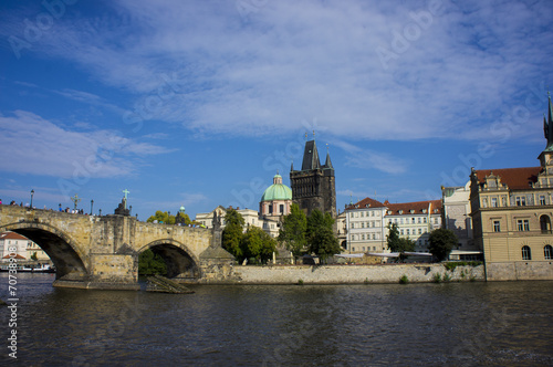 Panormany view of the Charles Bridge in Prague