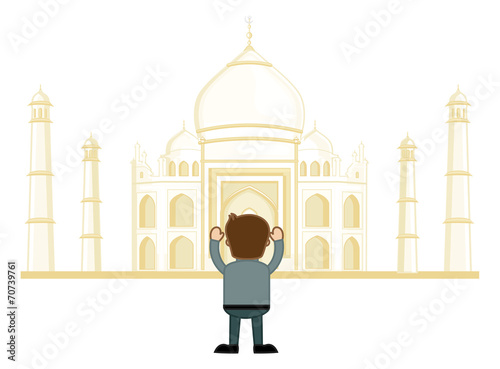 Taj Mahal - Vector Cartoon