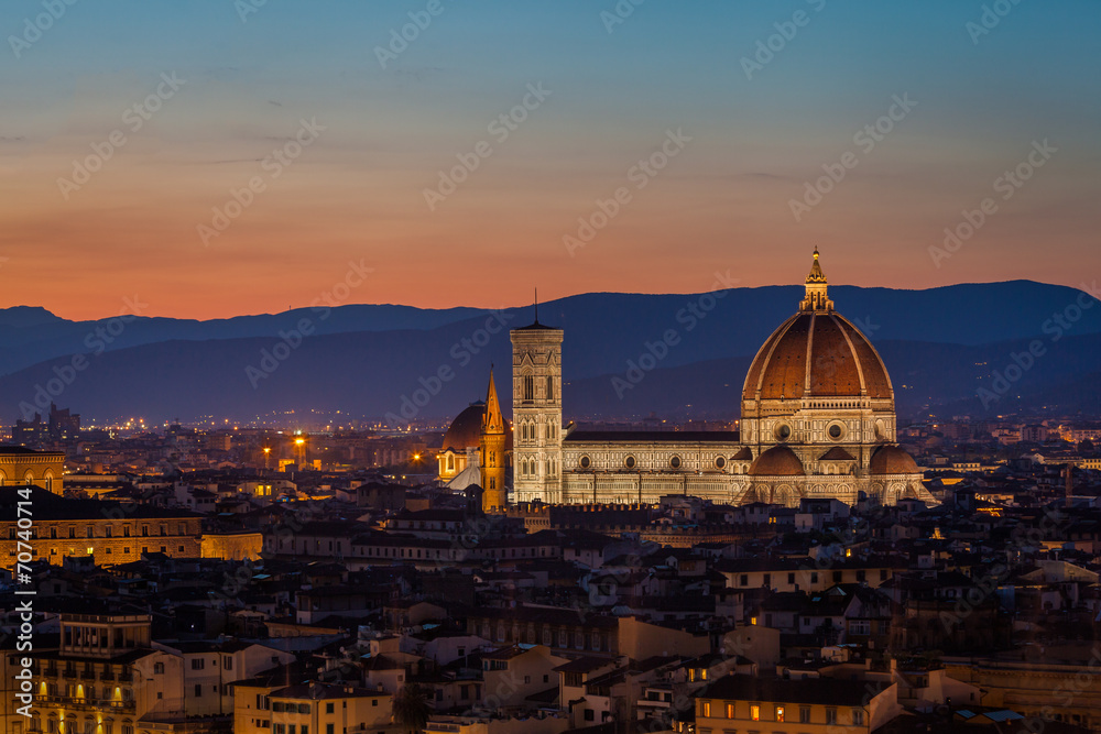 Duomo of Florence at dusk