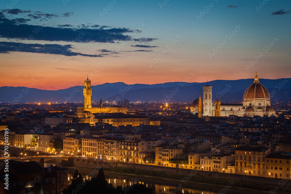 Florence Skyline after sunset