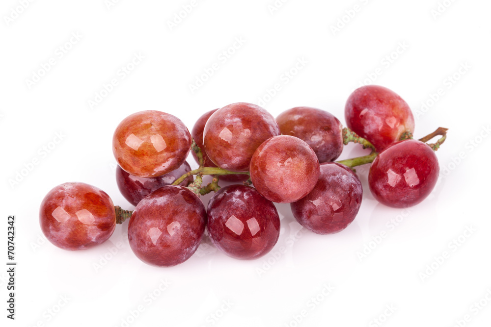 fresh red grape isolated on white