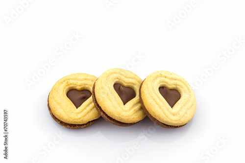 Group of Biscuit Cookie on white background.