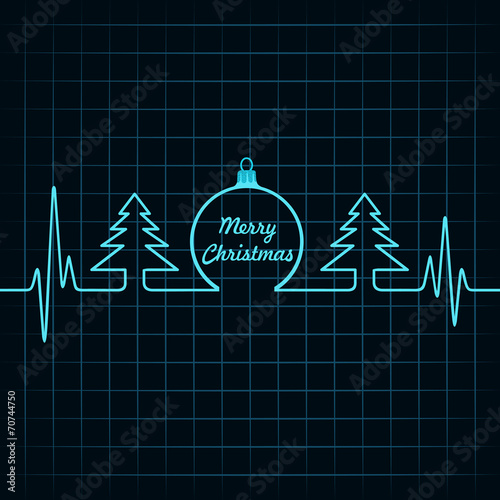 Heartbeat make Christmas symbols stock vector