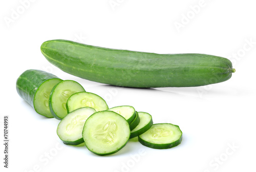 Fresh  cucumber on white background
