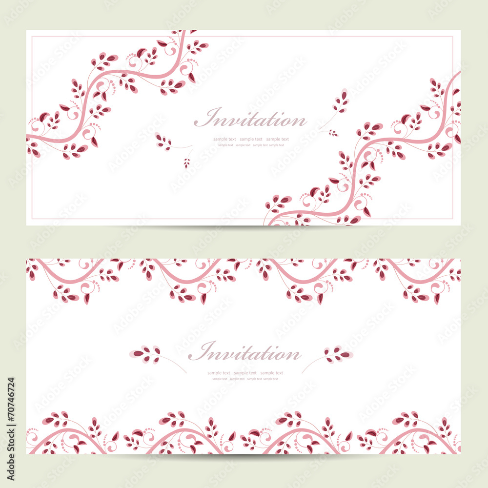 romantic floral invitation cards for your design romantic floral invitation cards for your design