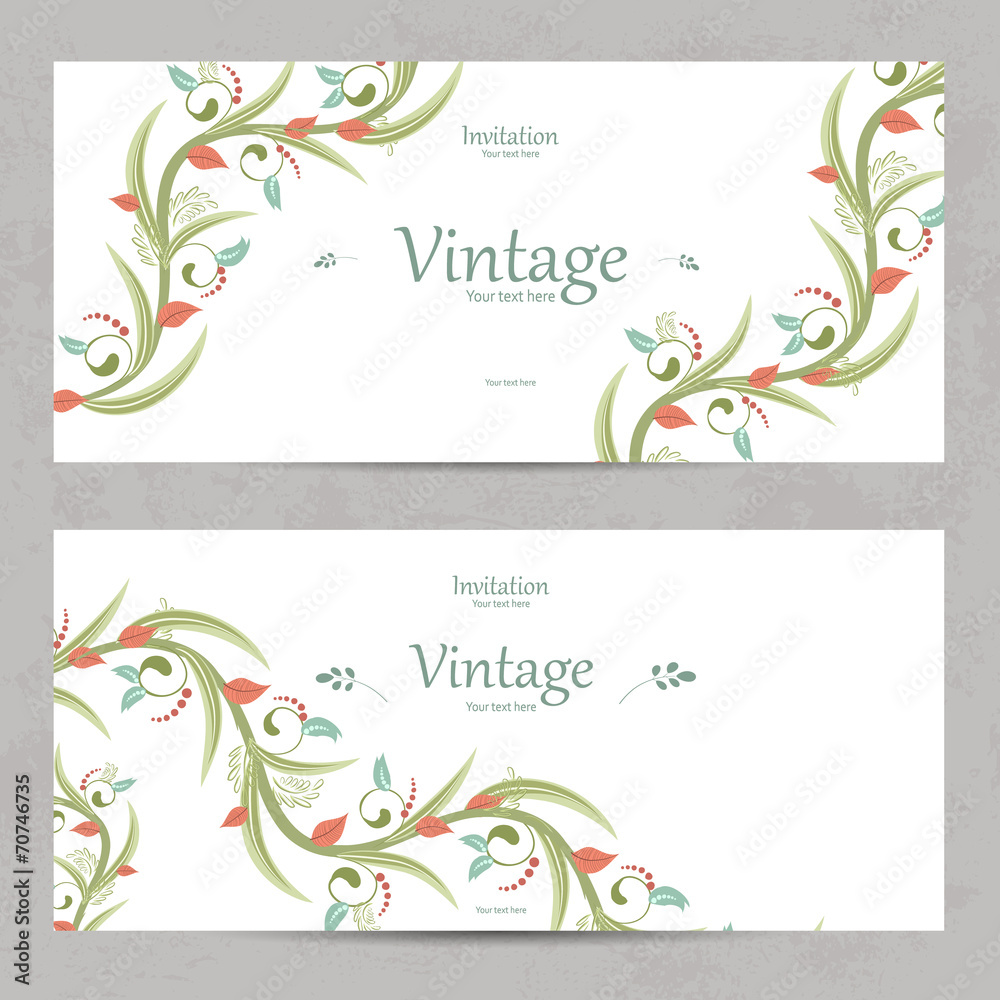 floral invitation cards for your design