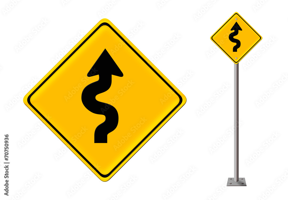 Curvy road sign Curvy road sign