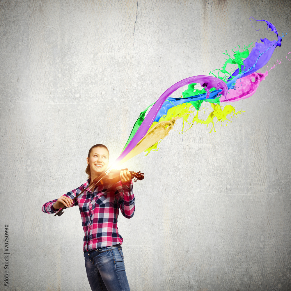 Obraz premium Girl with violin