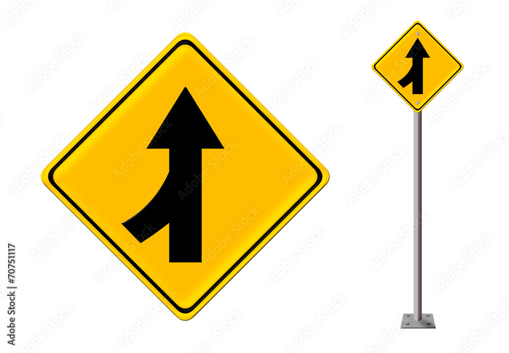 Traffic sign Lanes Merging Left Traffic sign Lanes Merging Left