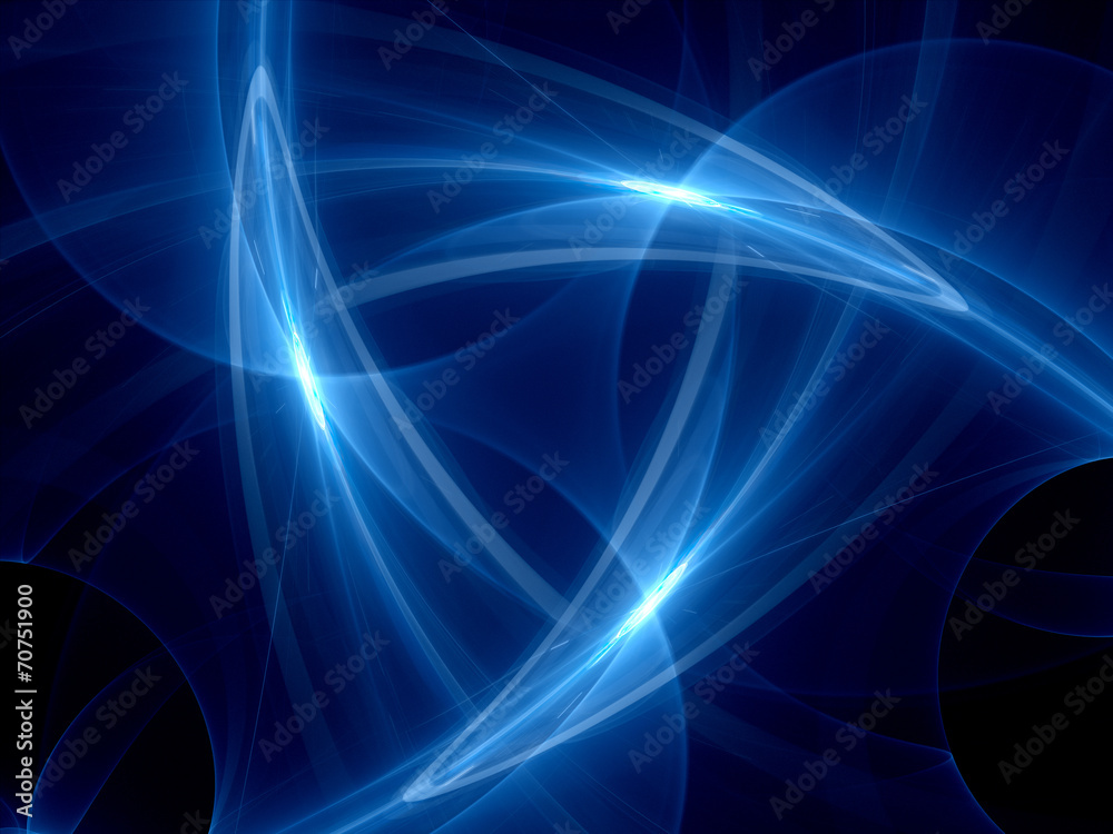Obraz premium Blue glowing curves in space