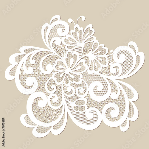 Black vector lace ornament