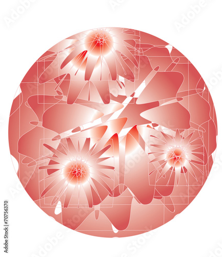 red flower circle background photo