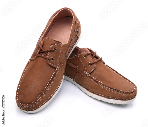 Laced men shoes isolated over white