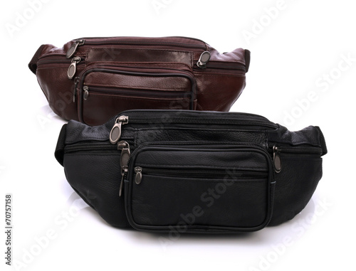 Bag men's kidney on a white...