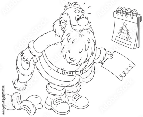 Santa Claus and tear-off calendar