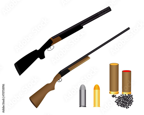 two guns for hunting ammunition and shot