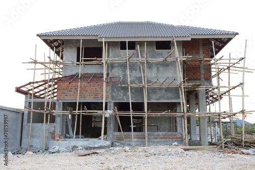 construction house structure made from cement and brick