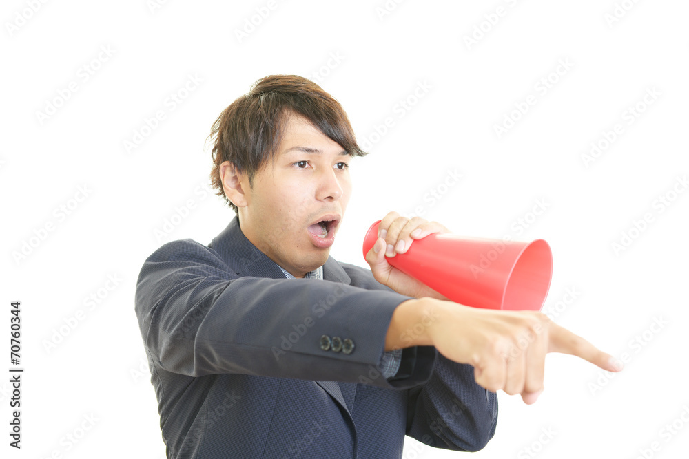 応援するビジネスマン