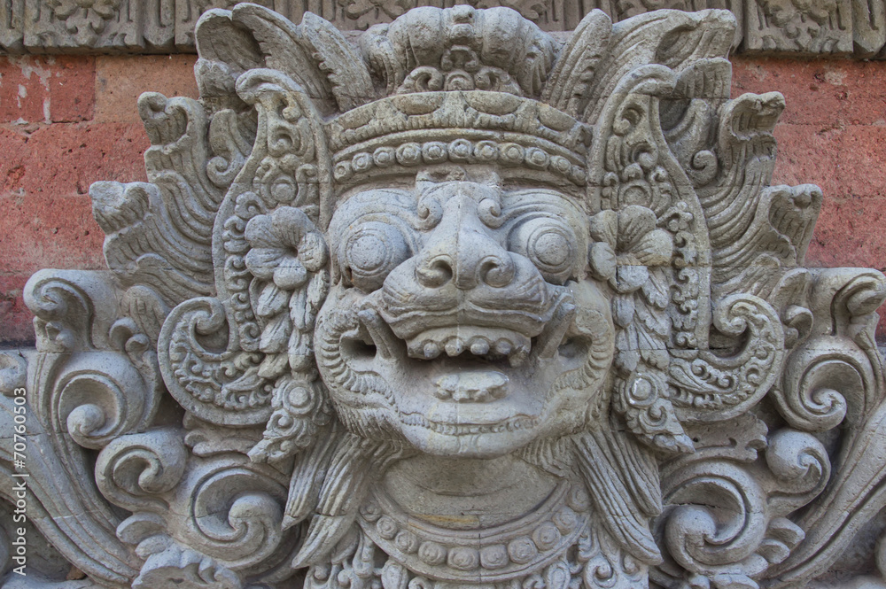 Traditional sculpture of the Bali island