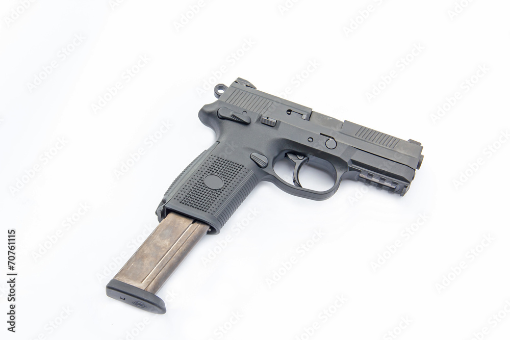 gun and ammo isolated on white gun and ammo isolated on white