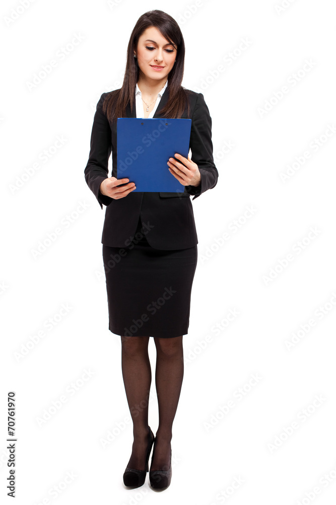 Full length businesswoman isolated on white Full length businesswoman isolated on white