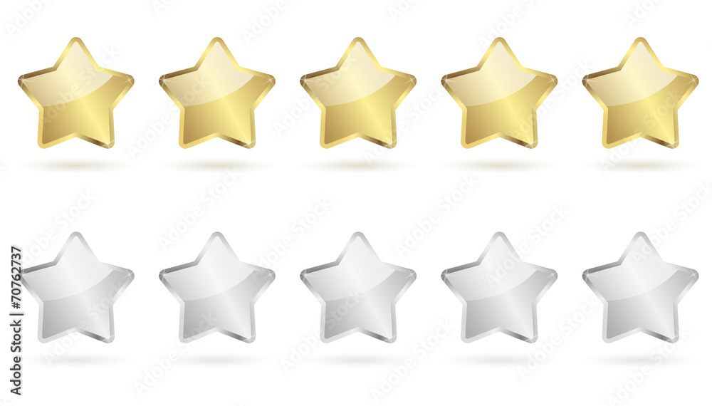 5 stars - golden and silver 5 stars - golden and silver