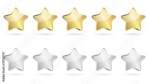 5 stars - golden and silver