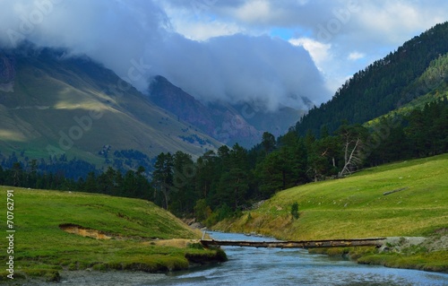 Evening in mountains