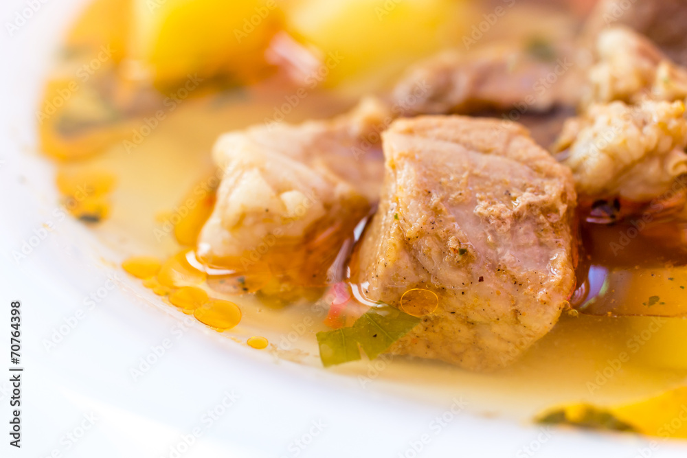 Hungarian goulash (gulyas) soup