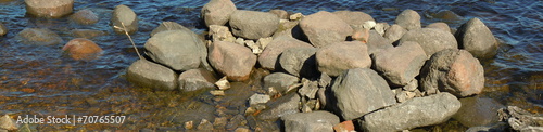 Boulders and water