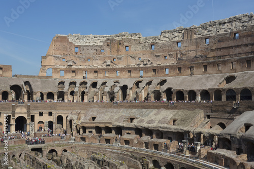 Interior view of the Colosseum, Italy.