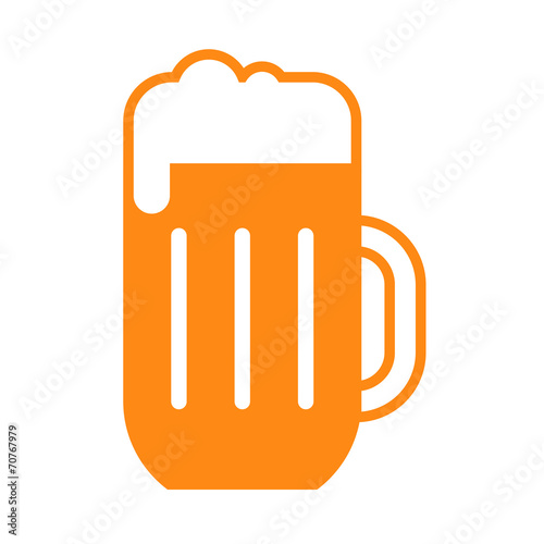 Beer glass symbol isolated on white background