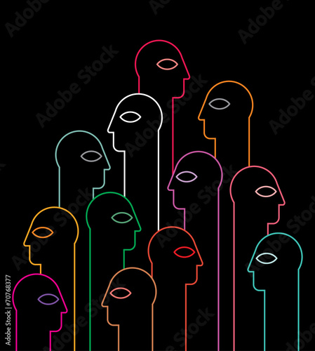 People neon silhouettes
