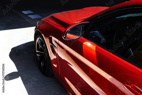Luxury red car view