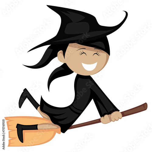 Witches all around - riding on a broom