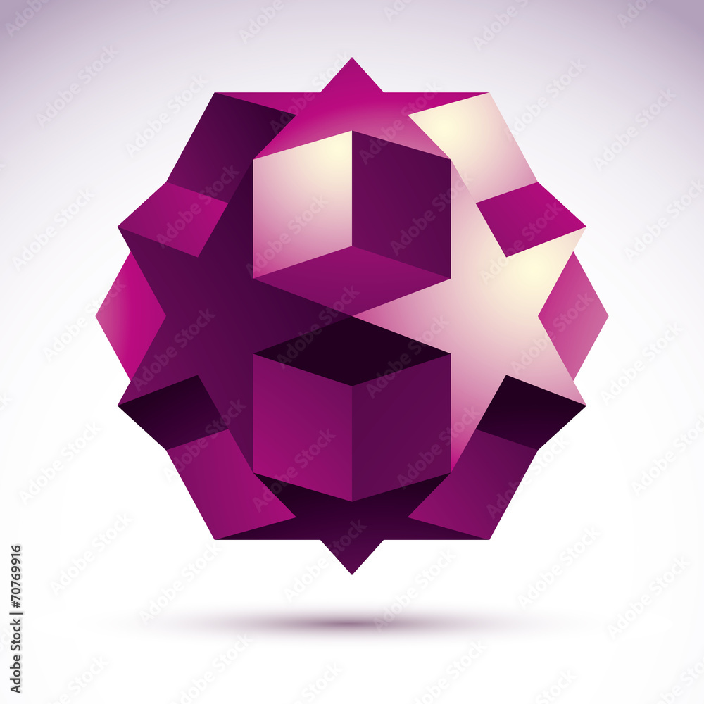 Vector abstract 3D object, design element template for technolog Vector abstract 3D object, design element template for technolog